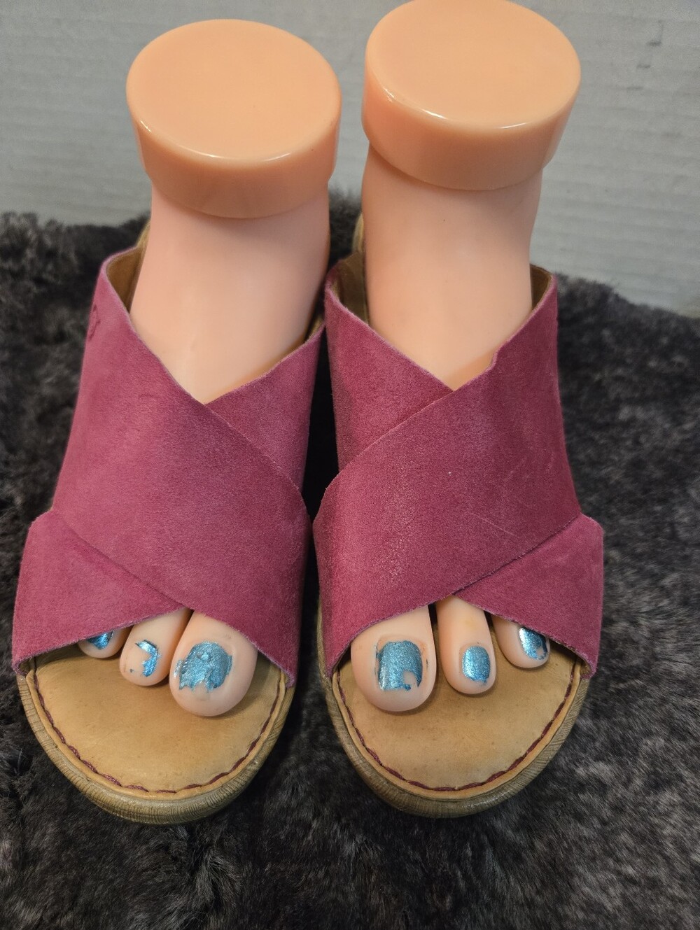Born Women's Pink Wedge Sandals - Picture 5 of 8